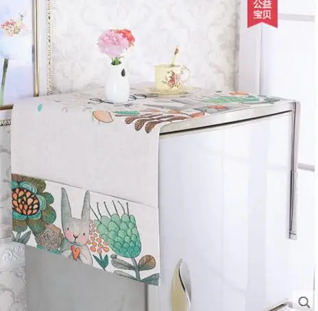 

simple printed Cotton linen tablecloth microwave dust prood cover small table cover household decor