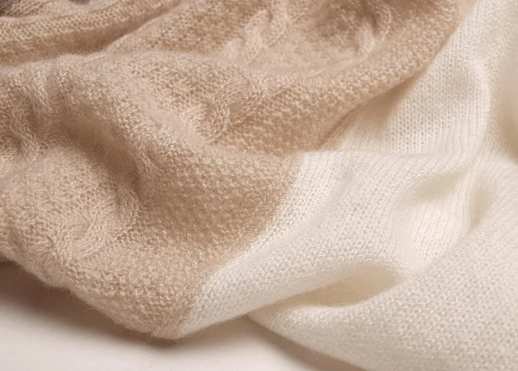 Женский шарф из натурального козьего кашемира, высококлассные вязаные шарфы 170*75 см, 3 цвета, мягкие, приятные на ощупь шарфы