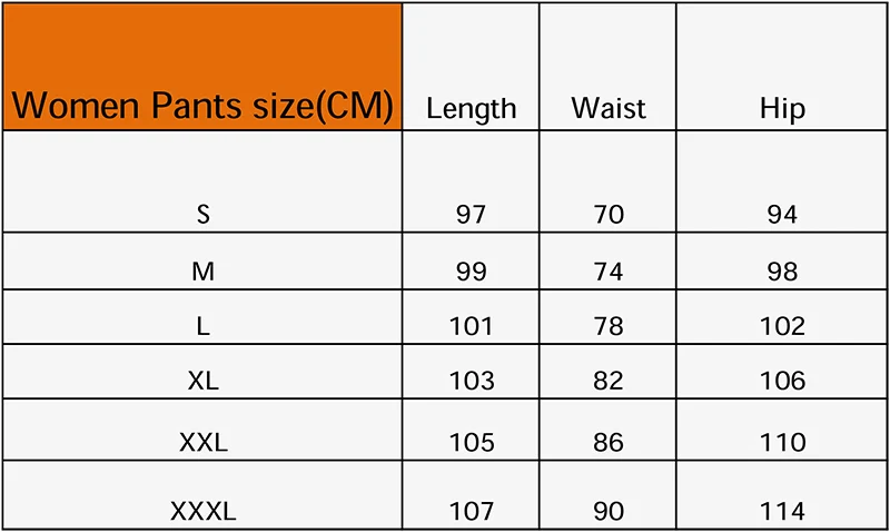 women pants size