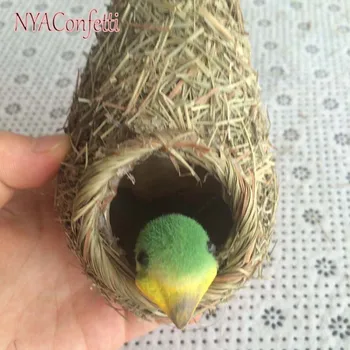 

Nest+ Bird/Set,3Sets/lot Artificial Straw Hanging Bird's Nest With Mini Foam Birds,Wedding Decorations,Christmas Home ornament