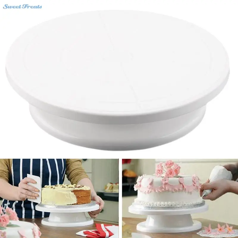 Sweettreats 27 см пластиковый поворотный стол для торта вращающаяся подставка для украшения торта противоскользящая круглая подставка для торта роторный стол для торта