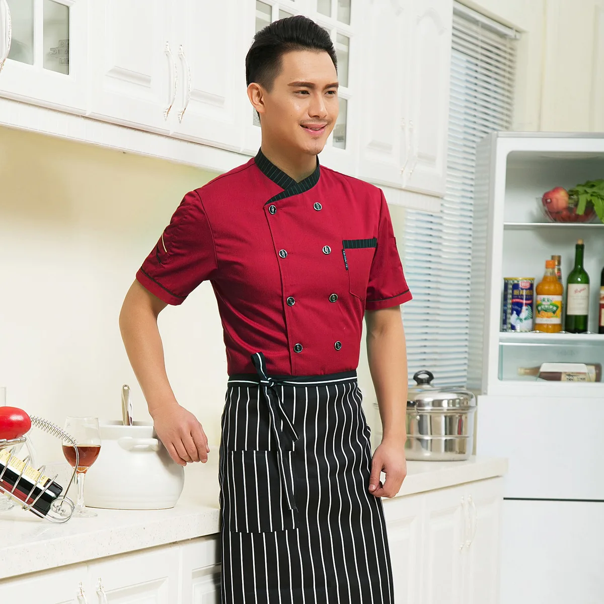 Unisex Food Service Clothing Chef Uniform Jacket Restaurant Hotel