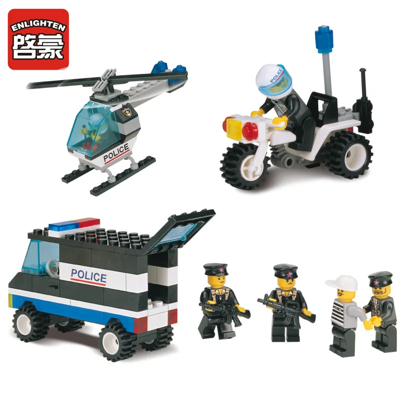 

New 466pcs City Police Station Building Model Assembling Bricks Playmobil Blocks Brinquedos Educational Toys For Children