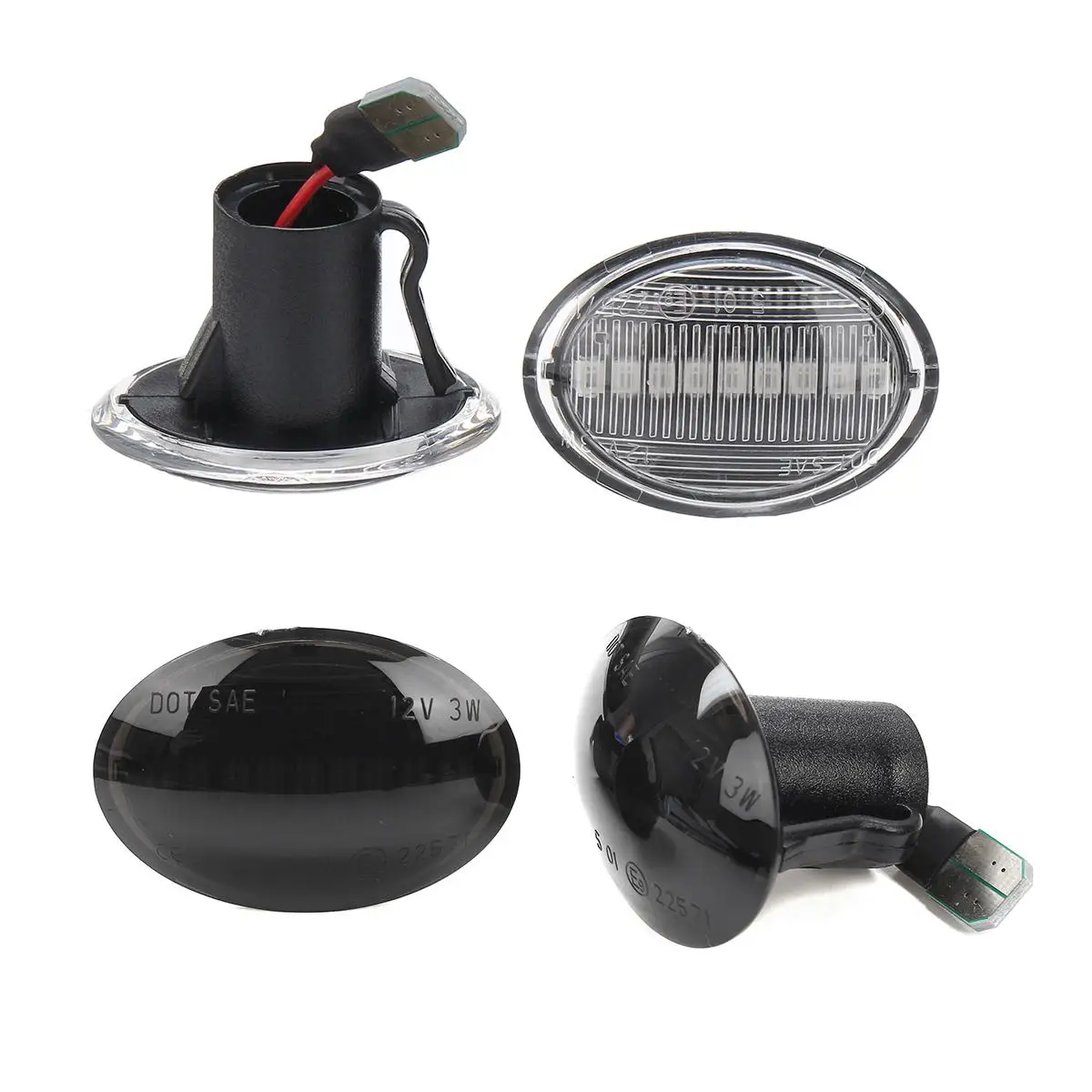 

2x Dynamic LED Side Marker Lights Flowing Turn Signal Light Side Repeater Lamp 12V Panel Lamp for Fiat for Maserati for Lancia