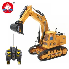 RC Excavator 7CH Wireless Remote Control Toy RC Truck Engineering Vehicles Machine RC Tank Construction Toy With Red Light