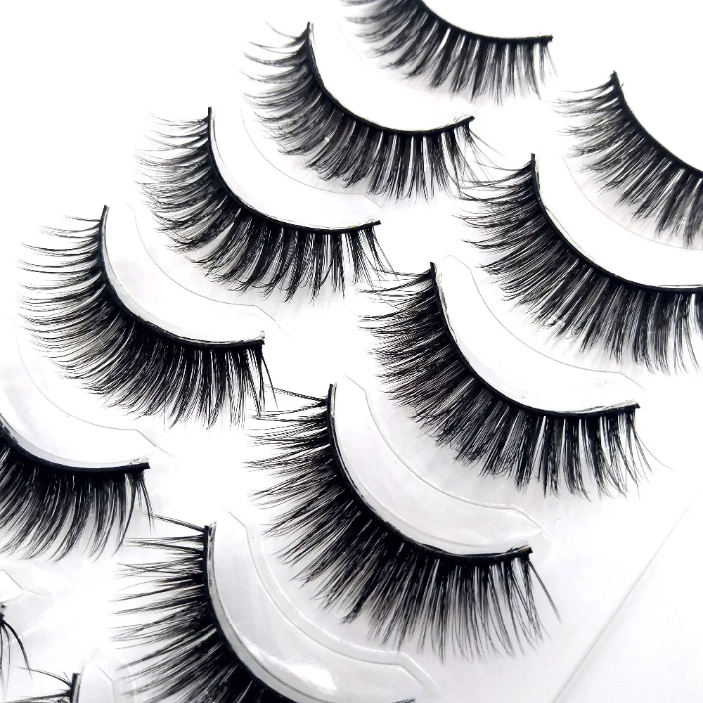2018 NEW 6 pairs 100% Real Mink Eyelashes 3D Natural False 3d Lashes Soft Eyelash Extension Makeup Kit Cilios 213 | Красота и