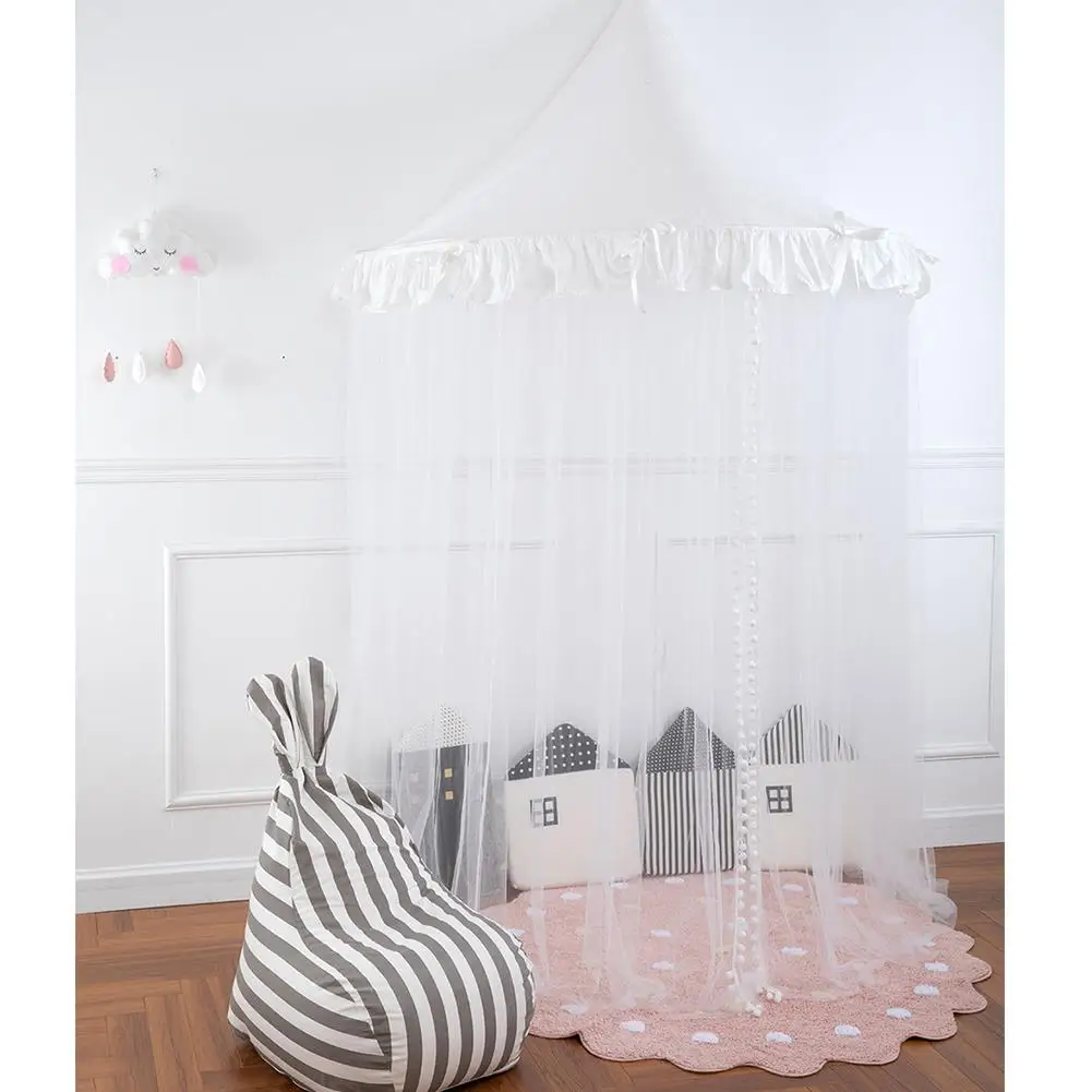  Princess Girls Bed Canopy Children's Ceiling Half Moon Bedroom Bedside Gauze Girl Heart Room Decora - 33042268509