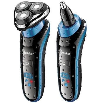 

Grooming kit electric shaver facial electric razor for men rechargeable beard shaving machine rotary usb waterproof LCD Li-ion