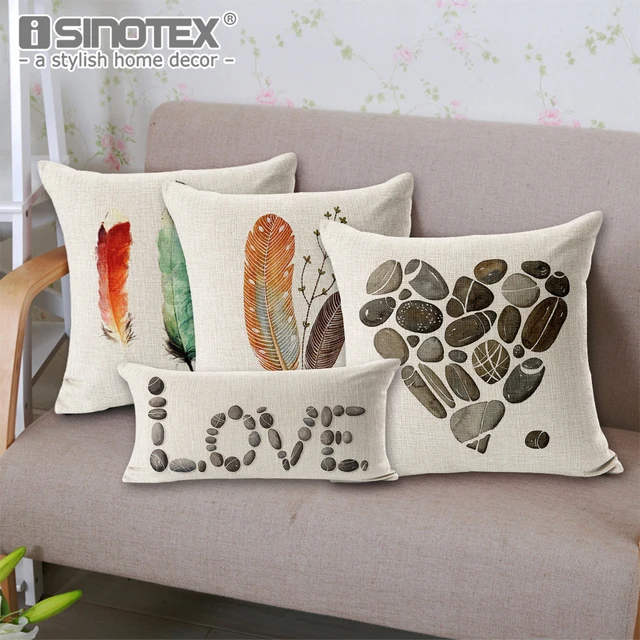peacock feather stone printed cushion cover art decor throw pillow