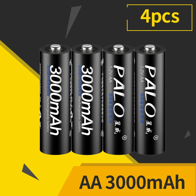 

PALO 2pcs AA Battery 1.2V 2500mah AA Rechargeable Battery 2A Pre-charged Batteries Bateria Rechargeable Batteries for Camera