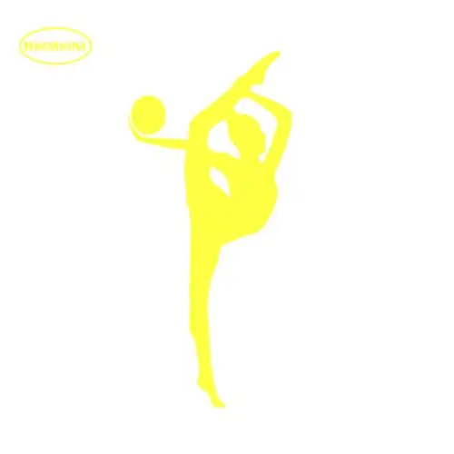 HotMeiNi модные гимнастические спортивные автомобильные Виниловые стикеры черного/серебристого силуэта для оконного бампера, ноутбука, водонепроницаемые 16*6,3 см