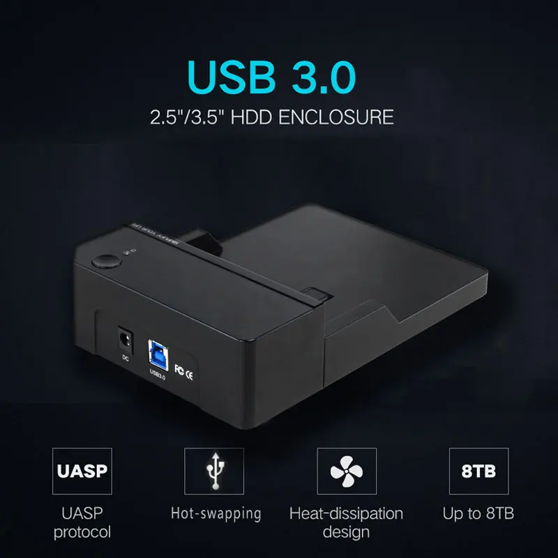 Portable 3.5-inch Sata III to USB3.0 external HDD/SSD hard disk drive enclosure/case 6Gbps UASP for Desktop/Notebook/Macbook | Компьютеры