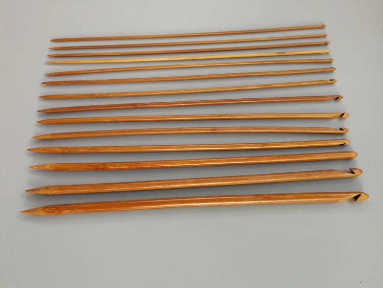 14 размеров 35 см карбонизированный бамбуковый крючок для вязания крючком, вязание своими руками, свитер для вязания, иголка для рукоделия