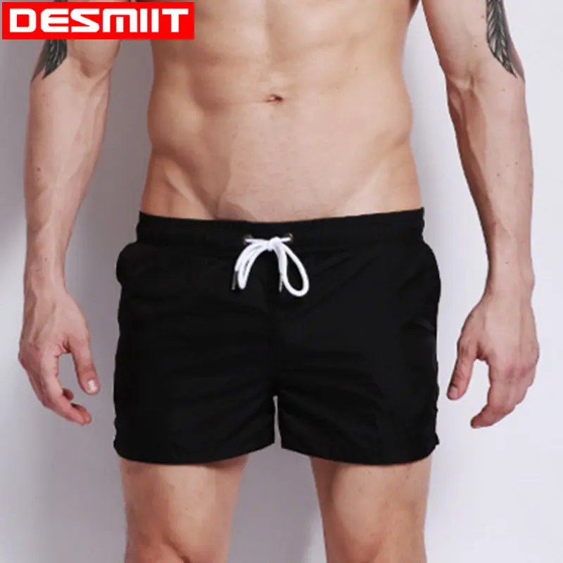 

Plus Size Swimwear Men's Swimming Trunks Boxer Shorts 2017 DESMIIT Beach Surf Swim Sport Wear Nylon Pocket Swimsuit Gay sunga