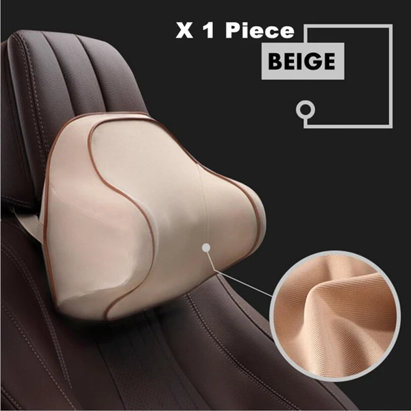 3D окруженный Автомобильный подголовник для вождения шеи позвонка Боковая поддержка пены памяти ортопедическая Автомобильная подушка для головы Защита позвонка - Цвет: Beige X 1