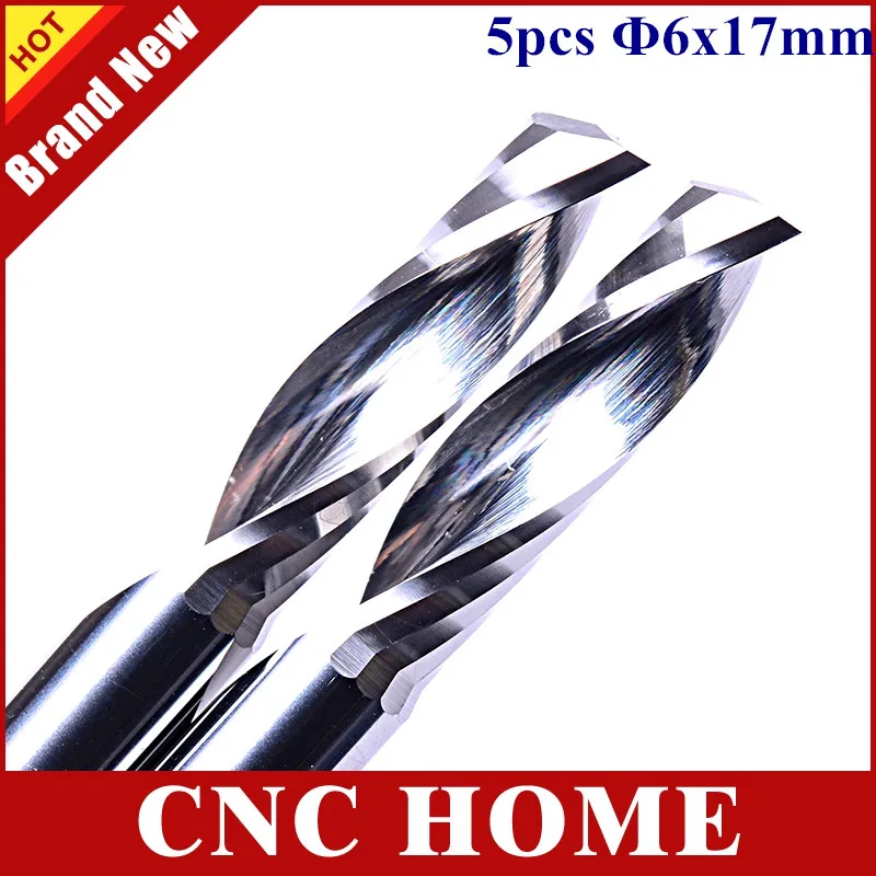 

Free Shipping 5pcs 6*17MM Tungsten Carbide Single Flute Milling Cutters, End Mill, CNC Router Bits, Wood Cutting Machine Tools