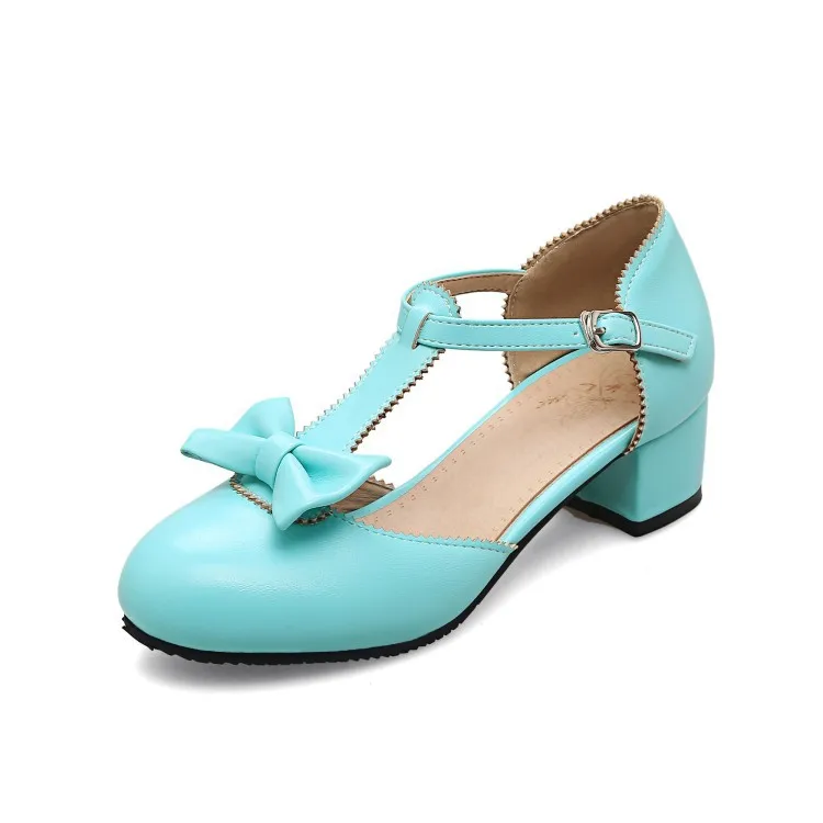 Printemps Dans bleu 48 D'été Doux Et blanc pink Simples 18116 L'épaisse Chaussures Nouvelle Filles Arc Noir Baotou Avec 2018 31 d7wqT8d