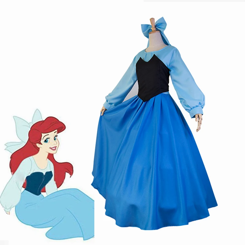 

The Little Mermaid Ariel Cosplay Costumes Princess Dress For Women Adult Sexy Gown Fancy Halloween Party Costume Blue Dress