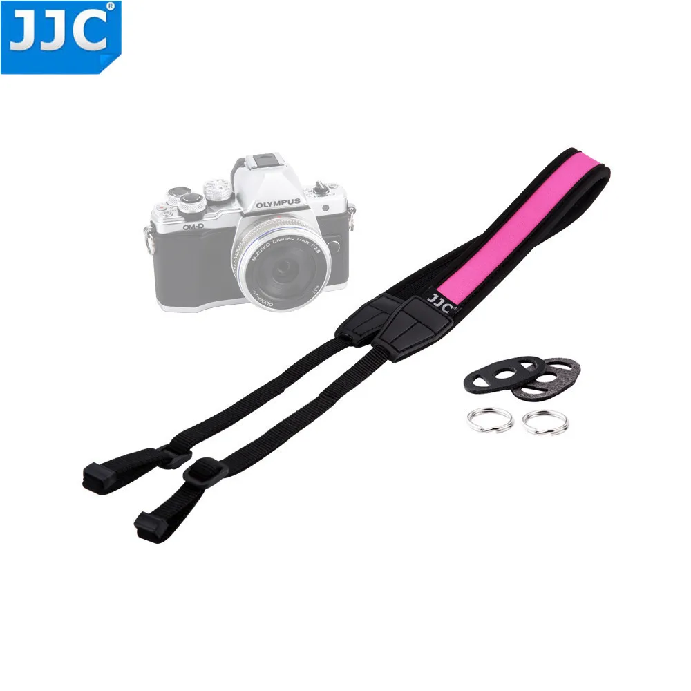 JJC Mirrorless Camera Shoulder Neoprene 124cm Length DSLR Sling Belt Ring ang Lug Protector Colourful Adjustable Neck Strap For - Цвет: Magenta