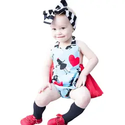 Для новорожденных для маленьких девочек цветочный комбинезон женский пляжный костюм милый повязки; одежда без рукавов для маленьких