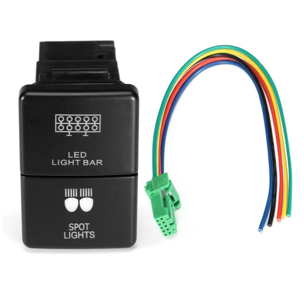 

DC12-24V Dual Spot Driving LED Light Bar Push Switch Button For Landcruiser Prado