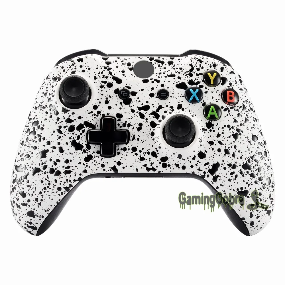 eXtremeRate Textured Black Back Panels 3D Splashing Handles Game Improvement Replacement Parts for Microsoft Xbox One X /& One S Controller Comfortable Non-Slip Side Rails