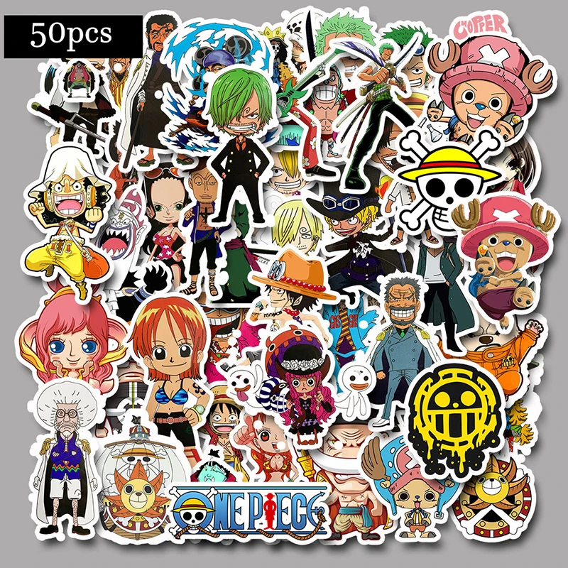 

50pcs One Piece Stickers For Snowboard Laptop Luggage Car Fridge DIY Styling Vinyl Home Decor Pegatina
