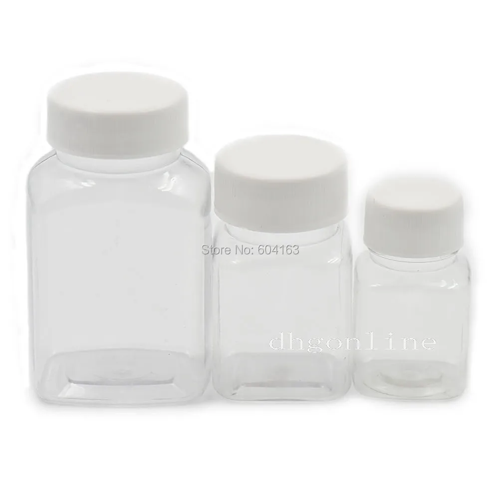 

Empty bottle Plastic 30ml 60ml 120ml Sample vial Storage Turn screw cover cap Sq