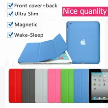 Nice hard back cover magnetic slim pu leather case for apple ipad air 1 smart cover