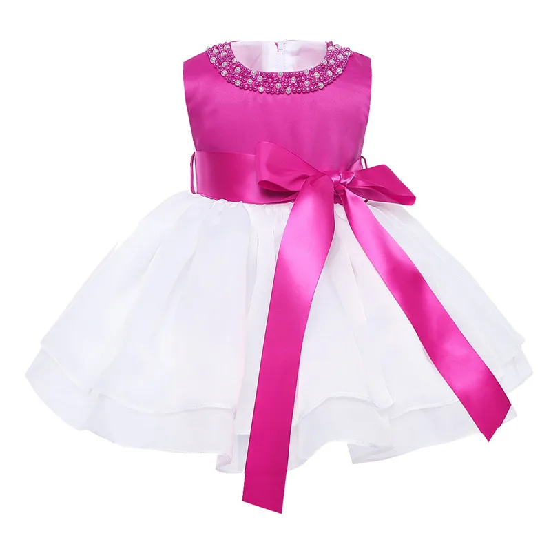 Платье с цветочным узором для девочек; платье принцессы с юбкой-пачкой для маленьких девочек; праздничное платье без рукавов с жемчужинами и вырезом; летнее платье для малышей