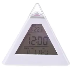 Hhtl-Пирамида цифровой будильник с Цвет изменение Night Light
