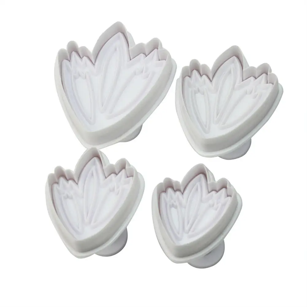 

4x Tulip Flower Cake Cookies Plunger Cutter Mold Sugarcraft Fondant Tool Mould