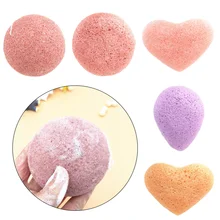 1 шт. хорошая упаковка стиральная слоеного полукруг сухой натуральный Giantarum Konjac Sponge Конняку для лица очищающий купальный ручная стирка