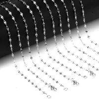 Collier de luxe en acier inoxydable 316L, 10 pièces/lot, pour femmes et hommes, chaînes à maillons en forme de lèvre, vente en gros pour pendentifs, accessoires 2MM 5