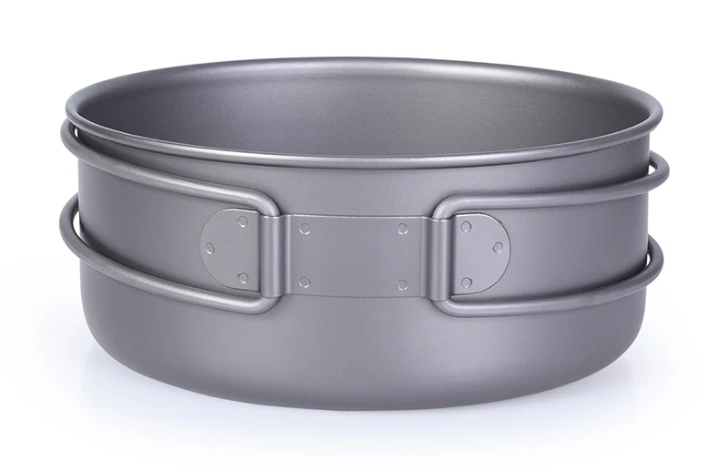 Tigela com Titânio Alça de Acampamento ao ar Boundless Viagem Titanium Dobrável Livre Piquenique Panelas Conjunto Talheres 1000 ml Ti1502b Pot 6 dobrável alça de acampamento ao ar livre