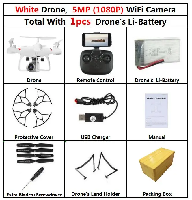 JD102 Радиоуправляемый вертолет 30 см Дрон Квадрокоптер с HD 1080P wifi FPV камерой профессиональный 90 минут 3 Срок службы батареи VS f11 ky601s Дрон - Цвет: White 1080P Camera