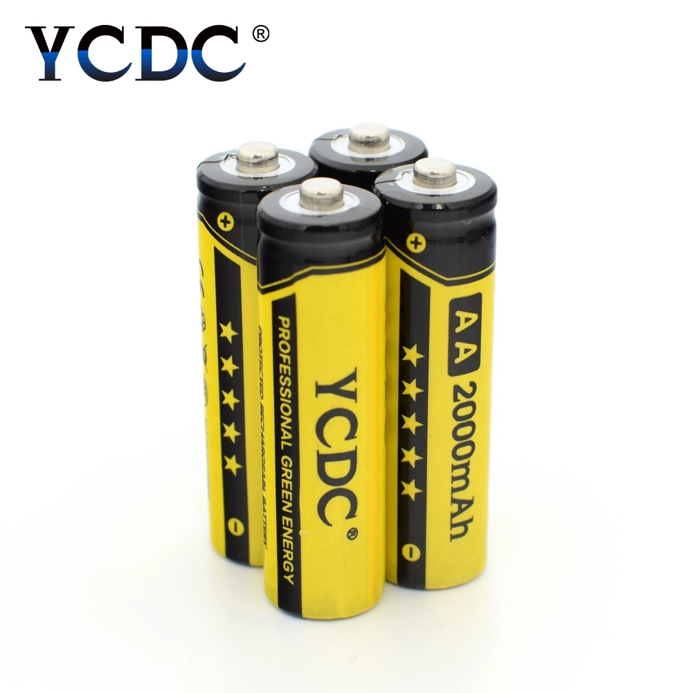 YCDC Лидер продаж! 4 шт YCDC 1,2 V AA 2000 mAh ni-mh аккумуляторная батарея EE6338