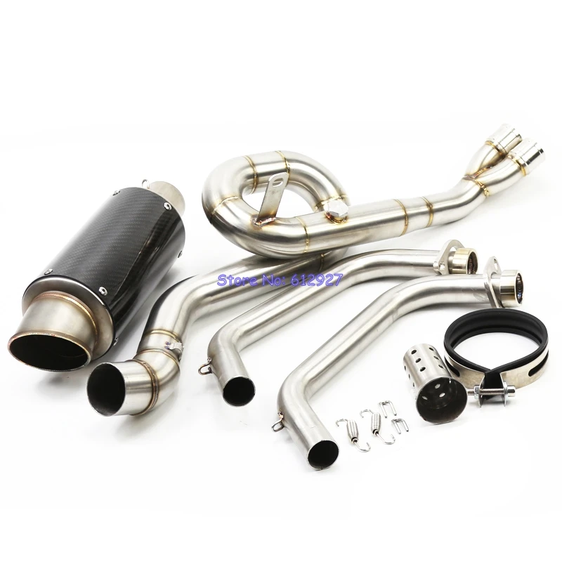 Motocicleta para mt-03 MT03 r25 R3 R30 de escape Sistema de carbono Fibra silenciador escape y conectar mediados tubo delantero (2014-2016)