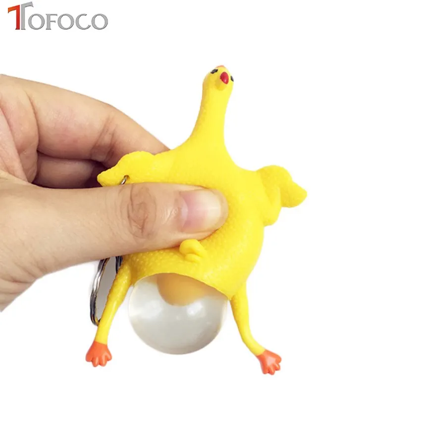 

TOFOCO Anti Stress Squeeze Chicken Egg Laying Chickens Novelty Gag Toys Party Prank Joke Toys Decompression Fun Toy