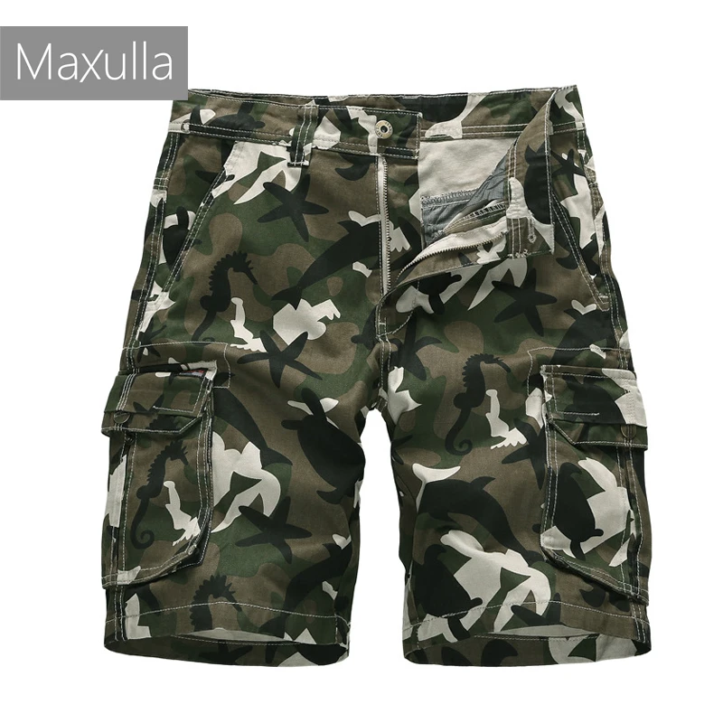 

Maxulla Mens Cargo short camouflage printed summer Cotton pringting Bermuda shorts male causal short pants Mla053