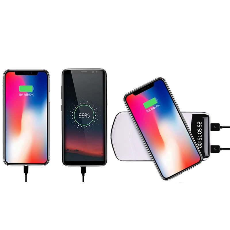 New 10000mah Qi Fast Wireless Charger Power Bank Dual USB Digital Display External Battery Pack For iPhone Samsung Mobile Phone New 10000mah Qi Fast Wireless Charger Power Bank Dual USB Digital Display External Battery Pack For iPhone Samsung Mobile Phone