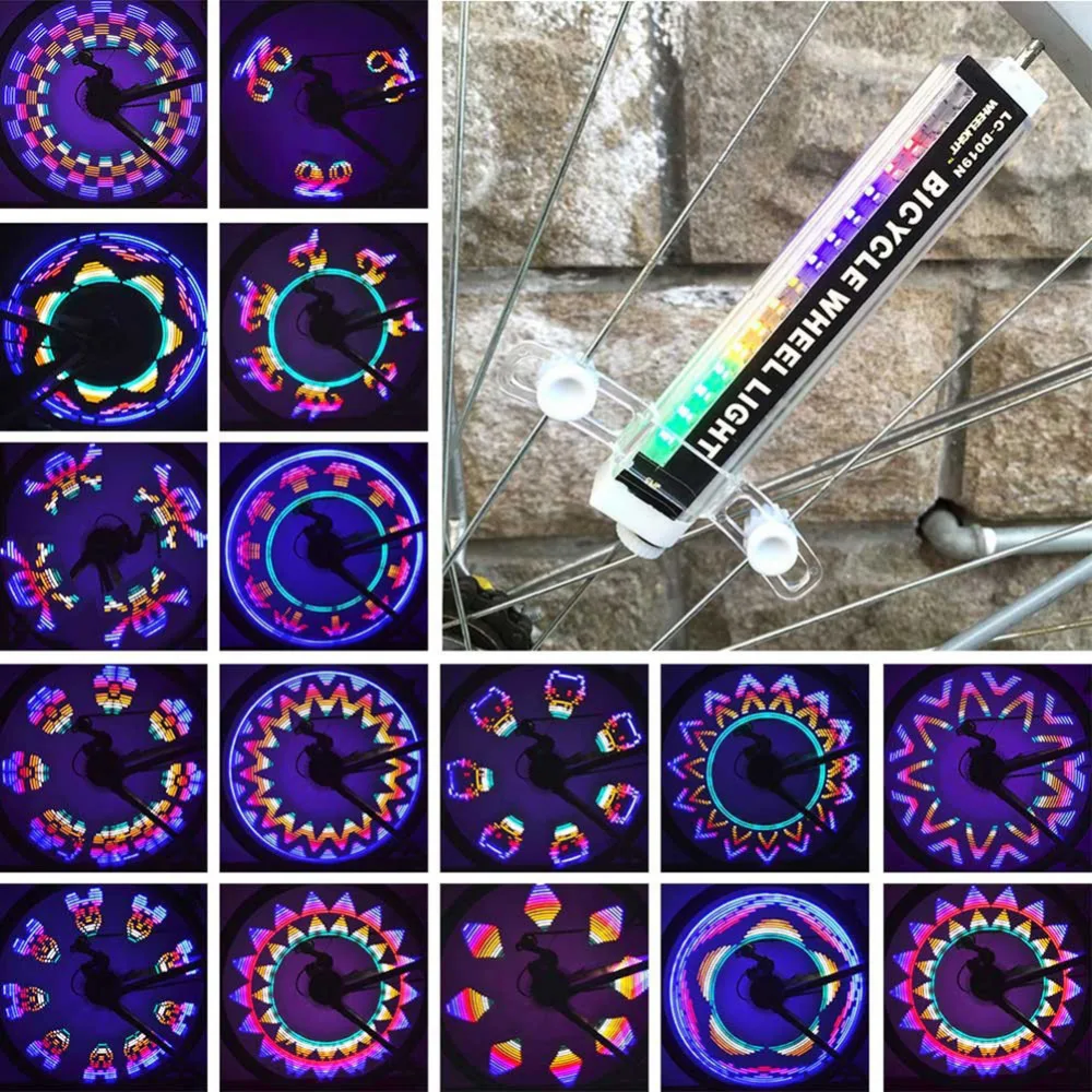 

New Arrival Colorful Bicycle Lights Bike Cycling Wheel Spoke Light 42-pattern Waterproof Dropship