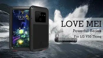 

Love Mei Powerful Shockproof Life Waterproof Case for LG V50 ThinQ Aluminum Metal 360 Full Protection case for LG V50