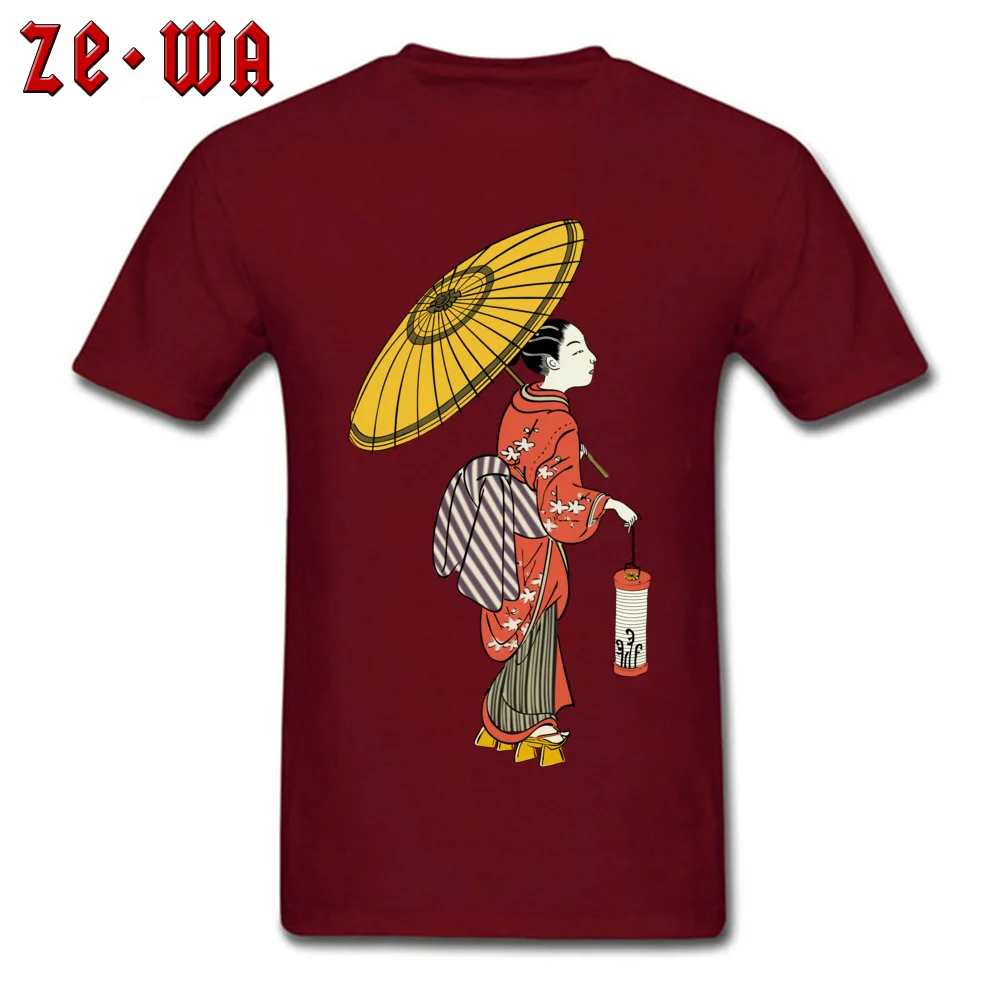 Normal Top T-shirts Cute Round Neck Japanese art Edo period 100% Cotton Boy Tops T Shirt Street Short Sleeve T-shirts Japanese art Edo period maroon