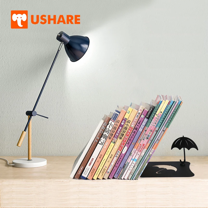 

USHARE Single Creative Umbrella Metal Book Holder Shelf Decorative Bookends Accessaries Office School Supplies Stationery Gifts