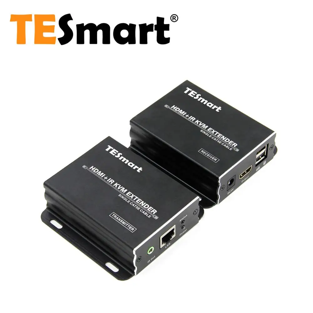 TESmart KVM HDMI удлинитель 60 м USB HDMI IR KVM удлинитель CAT5e/6(1 удлинитель TX+ 1 удлинитель RX) поддержка 1920*1080@ 60 Гц