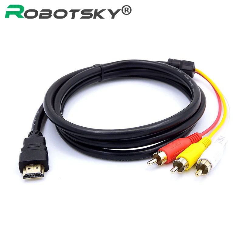 1080 P HDMI Male to 3 RCA кабель цифровой аудио-видео композитный AV Мужской M/M Соединительный Кабель-адаптер Шнур передатчик для HDTV