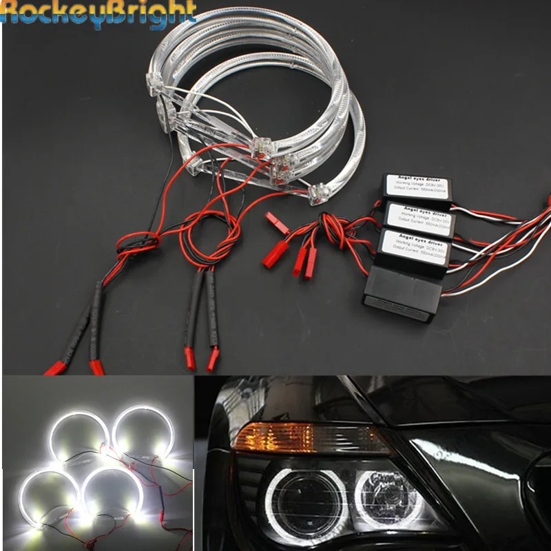 

1set For Bmw e46 automobile lighting car headlight drl 12v 6w led angel eyes halo rings