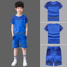 Одежда для мальчиков летние комплекты детской одежды Модный комплект детской одежды 2 цветов, футболка+ спортивные шорты, костюмы для 4, 6, 8, 10, 12 лет