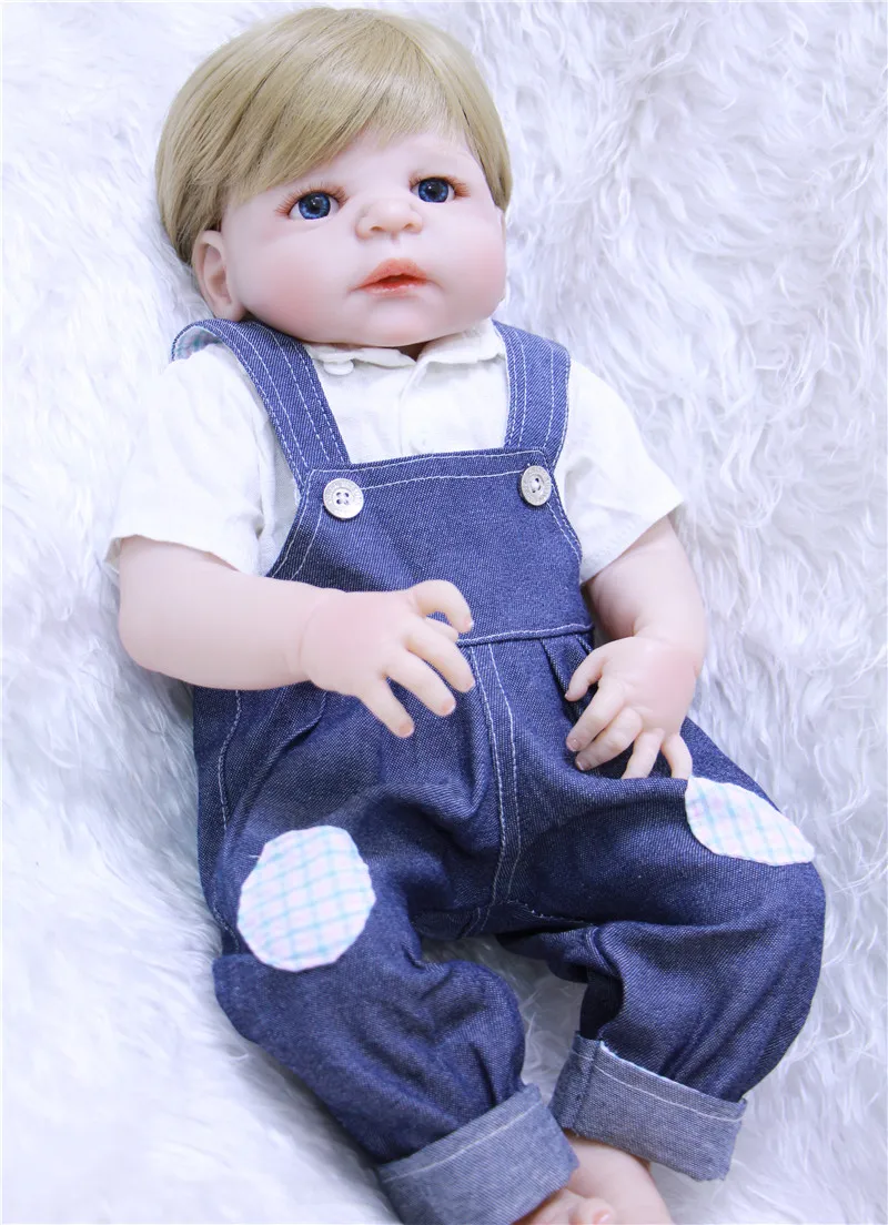 

55cm Full Body Silicone Reborn Baby Doll Toys Play House Newborn Boy Baby Birthday Gift Christmas Present Bathe Toy